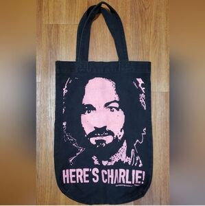 Charles Manson ~Black and Pink Graphic Tote Bag